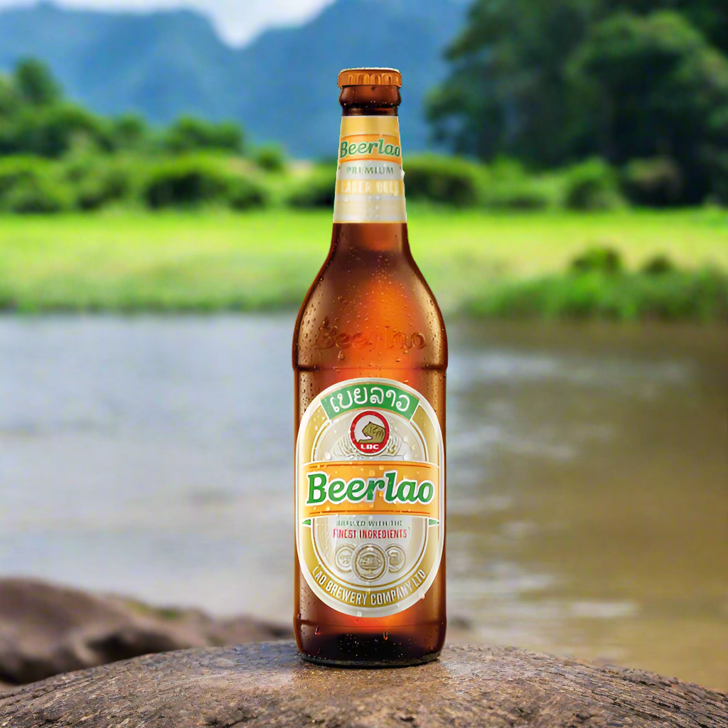 Beerlao Lagerbier im Glas 330ml ai generiert Laos