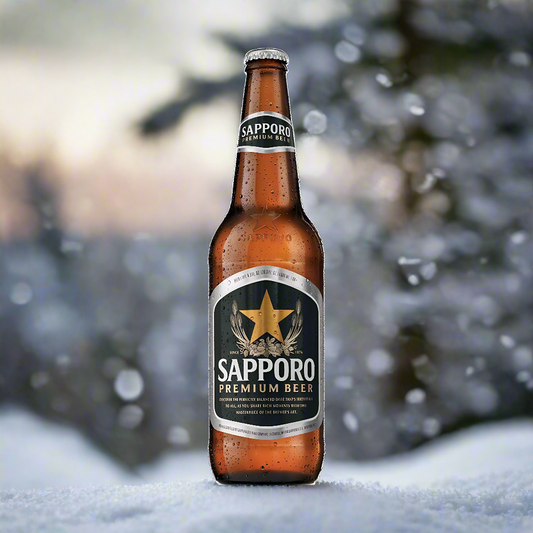 Sapporo Premium Bier im Glas 330ml Produktfoto ai hintergrund Kimao Schweiz