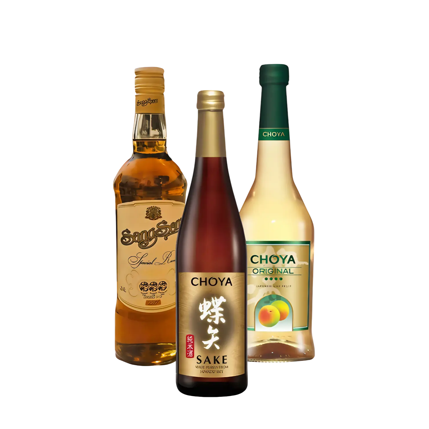 Japanischer Reiswein Sake, SangSom Whisky Rum, Umeshu Pflaumenwein