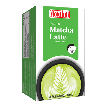 Gold Kili Instant Matcha Latte Karton mit 24 Packungen à 10 Sachets