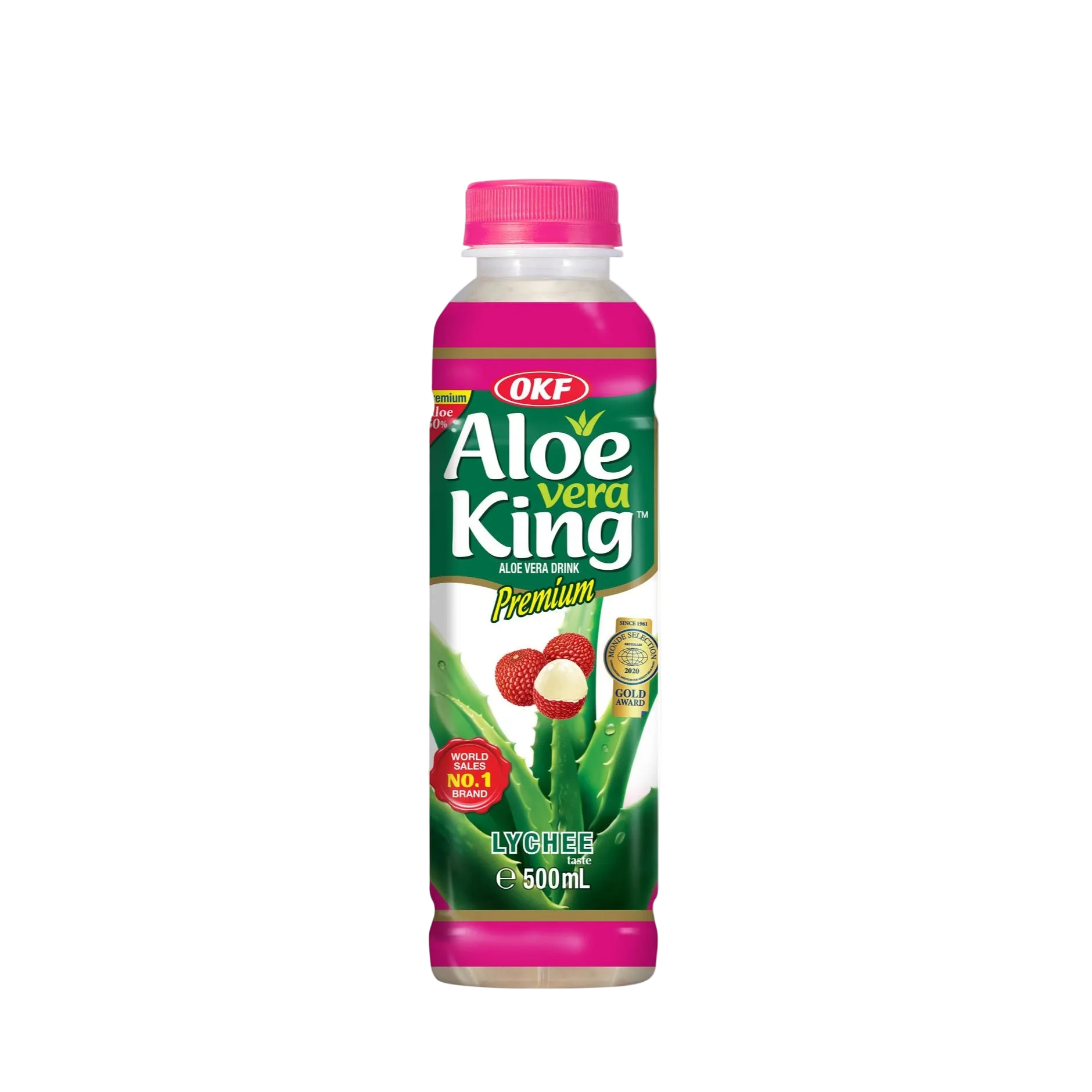 OKF Aloe Vera King Lychee Karton mit 20 Flaschen à 500 ml aus Südkorea